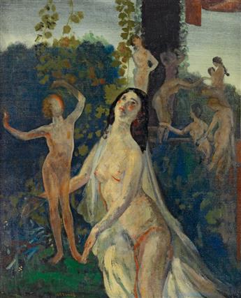 ARTHUR B. DAVIES Nudes in a Wooded Landscape.